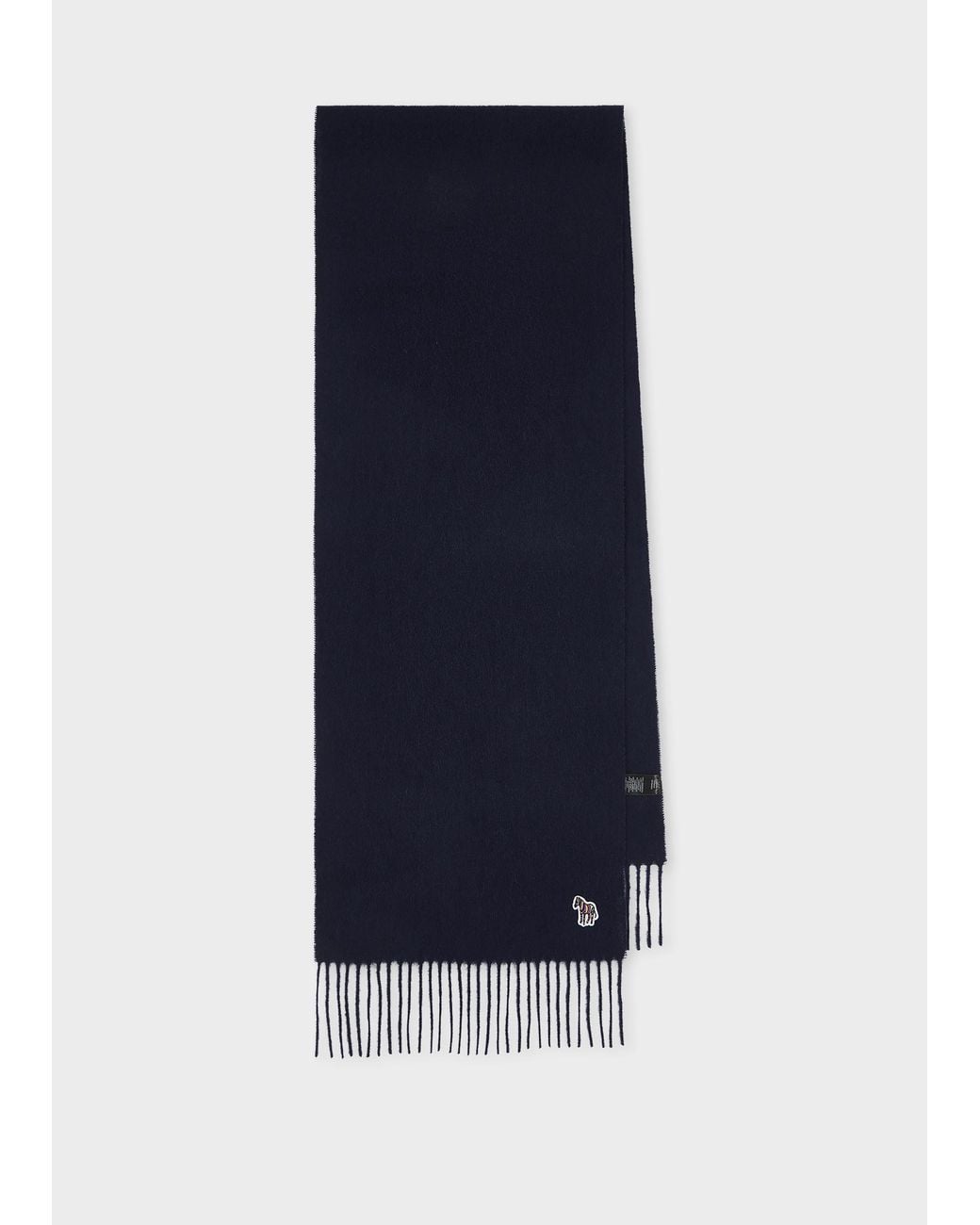 Paul Smith Blue Lambswool Zebra Scarf