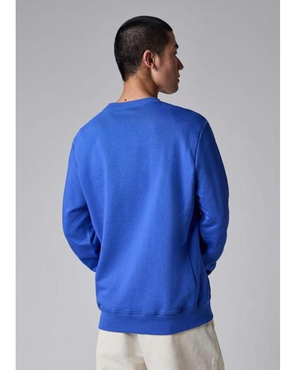 Paul Smith Blue Mid Organic Cotton Zebra Logo Sweatshirt for men