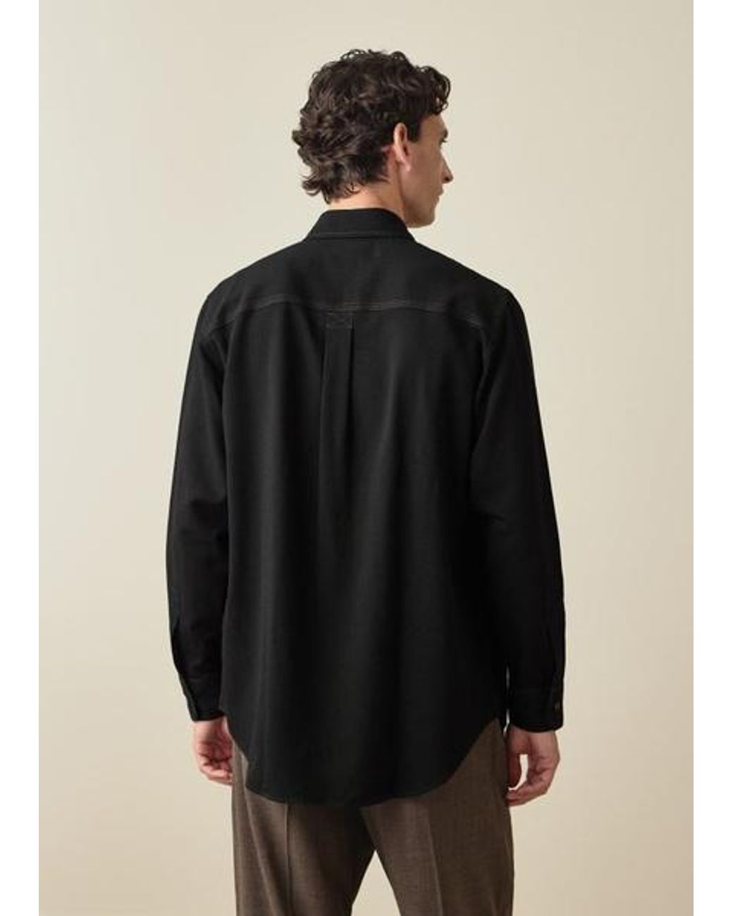 Paul Smith Black Oversized Viscose-Wool Shirt for men