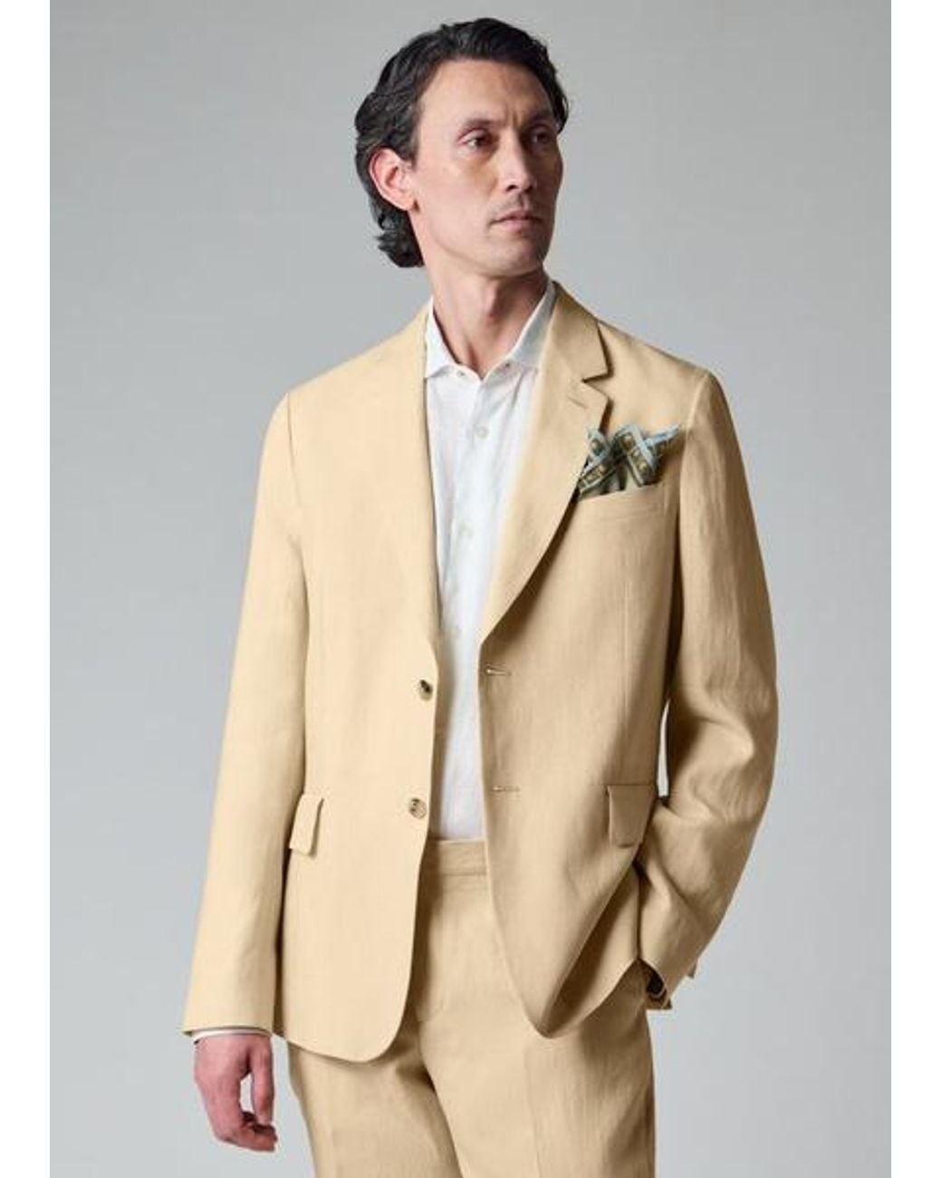 Paul Smith White Ecru Linen Buggy-Lined Blazer for men