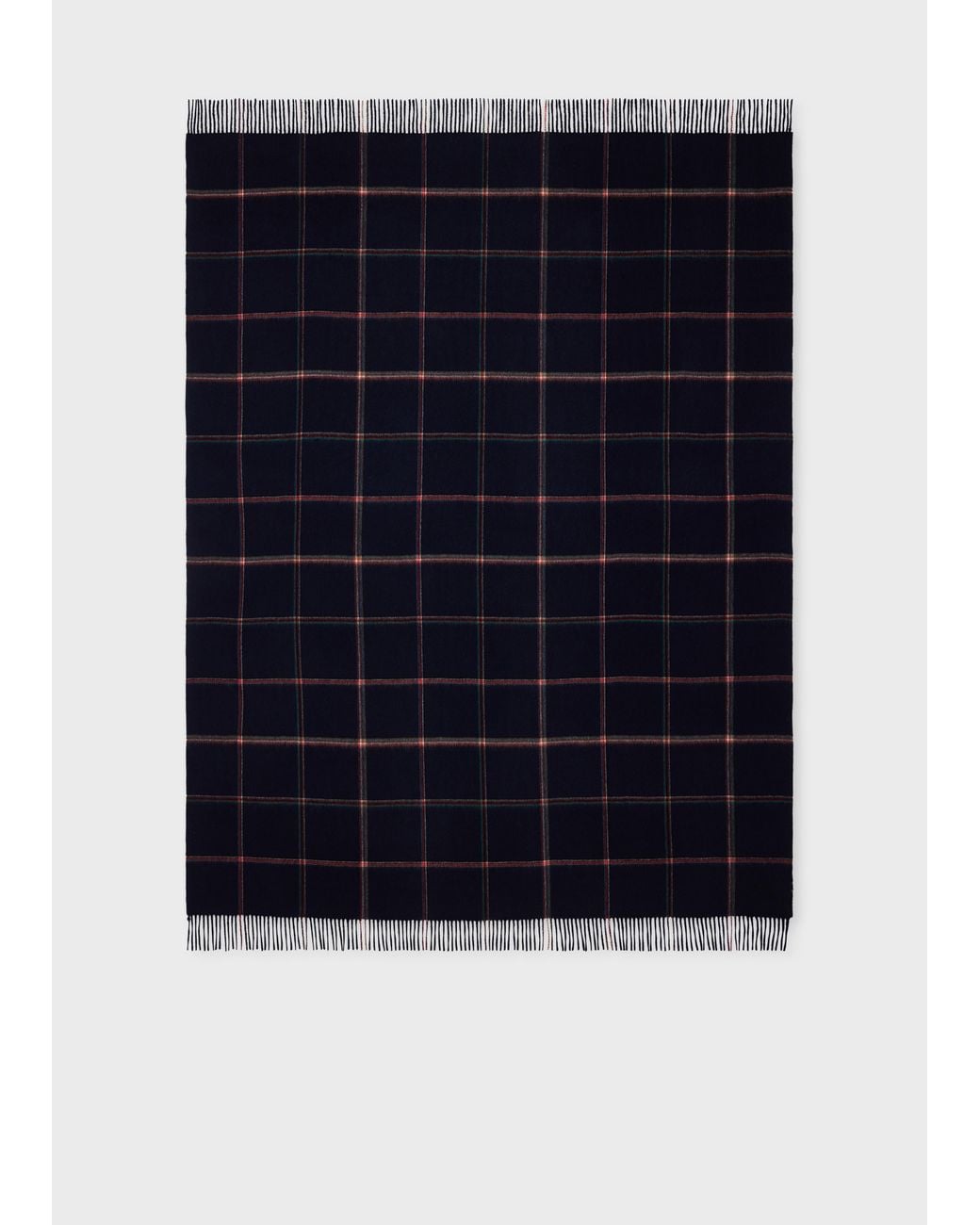 Paul Smith Blue 'Signature Check' Wool-Cashmere Blanket