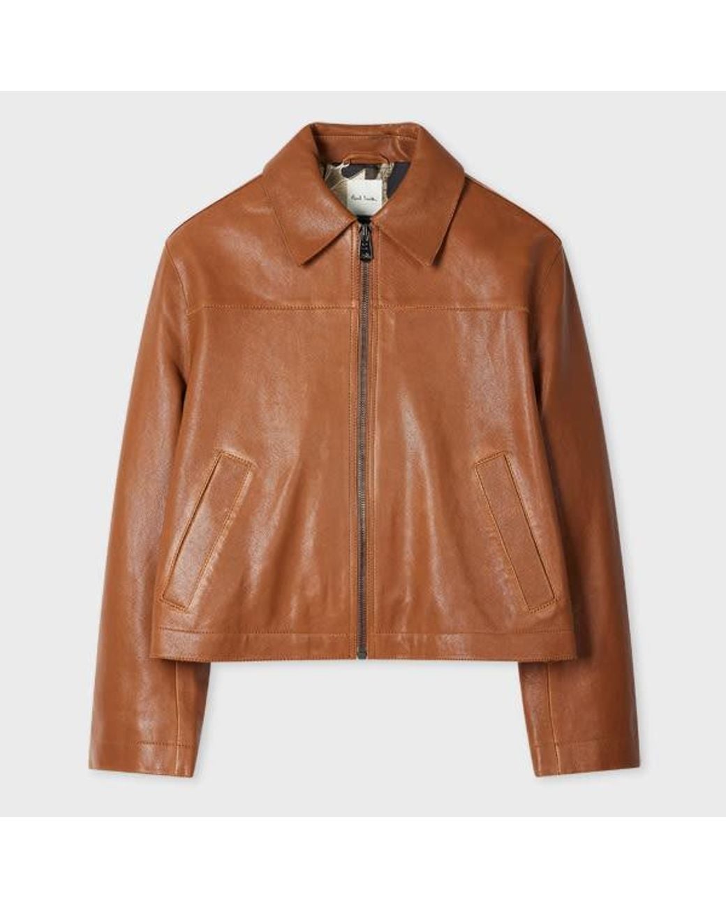 Paul Smith Brown Tan Leather Jacket