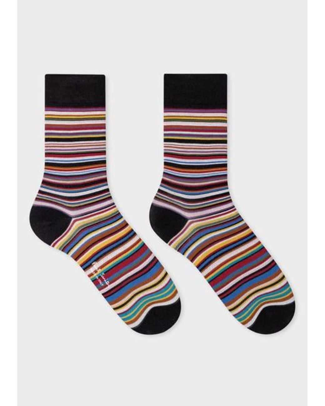 Paul Smith White Women's 'signature Stripe' Silk-mix Socks