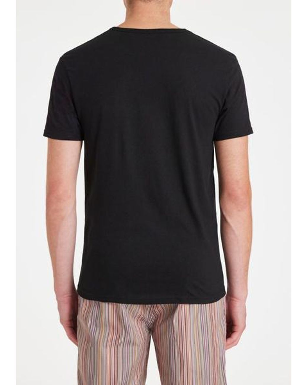 Paul Smith Black Logo Organic Cotton Logo Lounge T-Shirts Three Pack for men