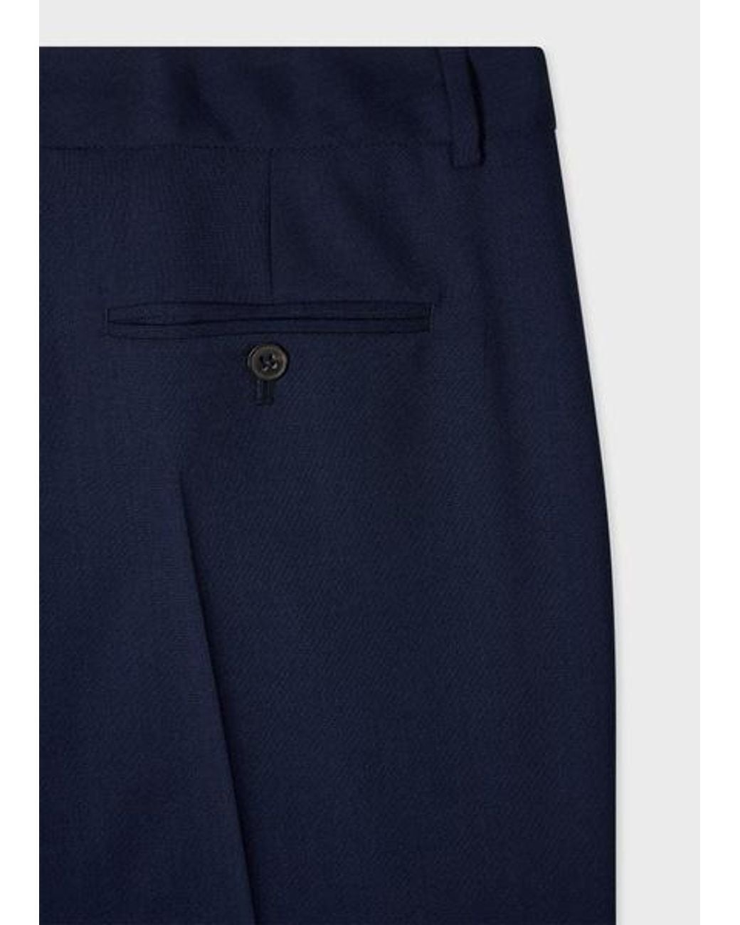Paul Smith Blue Tapered-Fit Wool Trousers