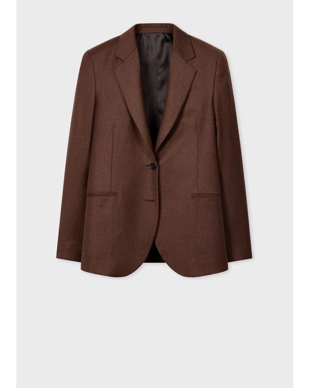 Paul Smith Brown Wool-Cashmere Flannel Two-Button Blazer