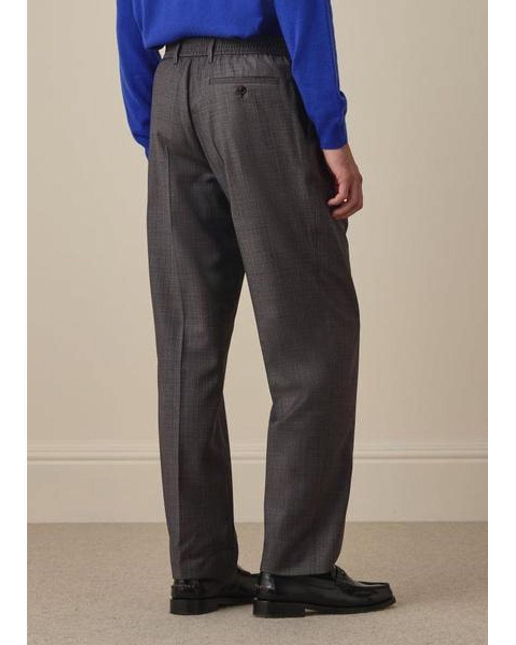 Paul Smith Gray Sharkskin Check Wool Trousers for men