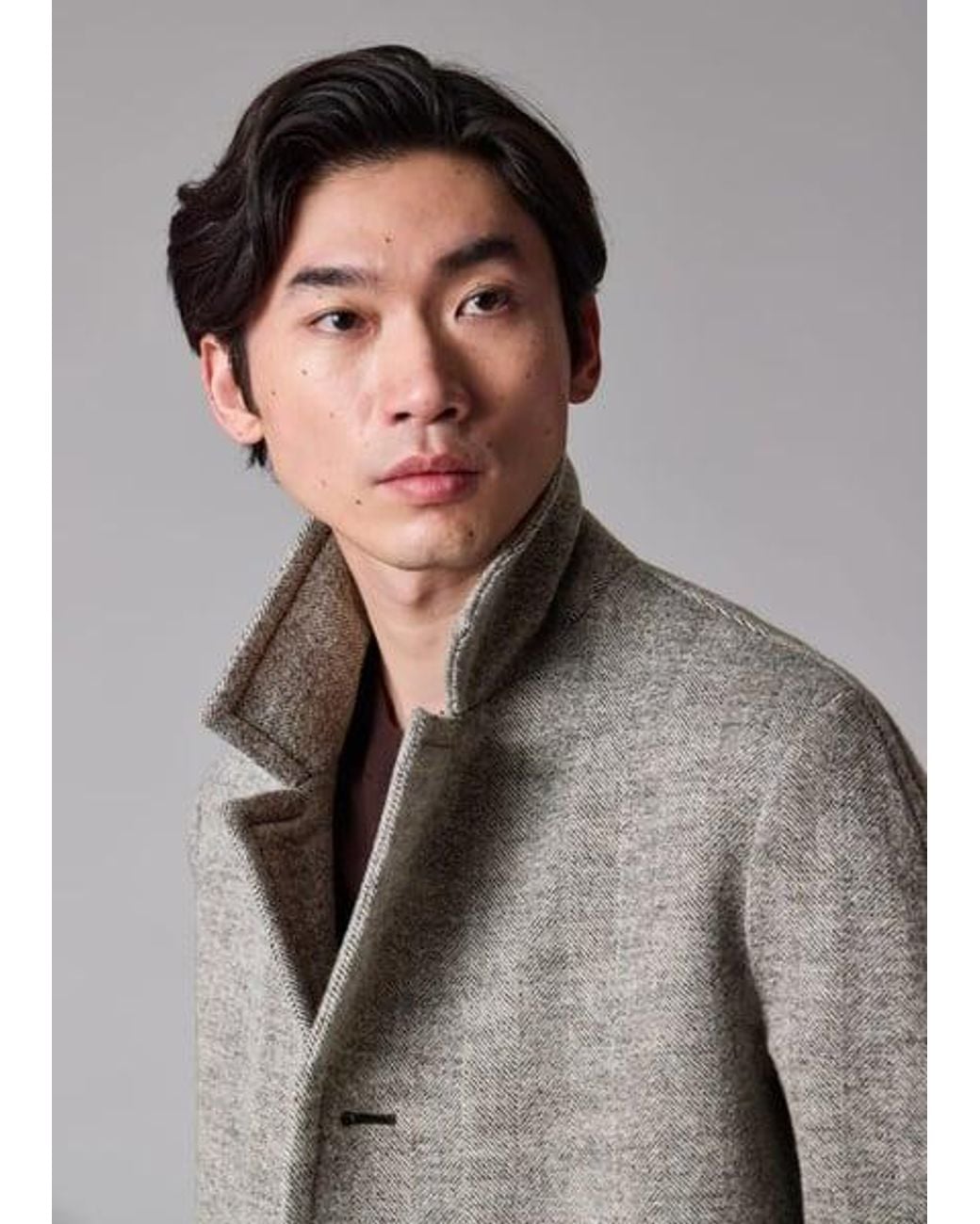 Paul Smith Gray Tumbled Herringbone Wool-Blend Overcoat for men