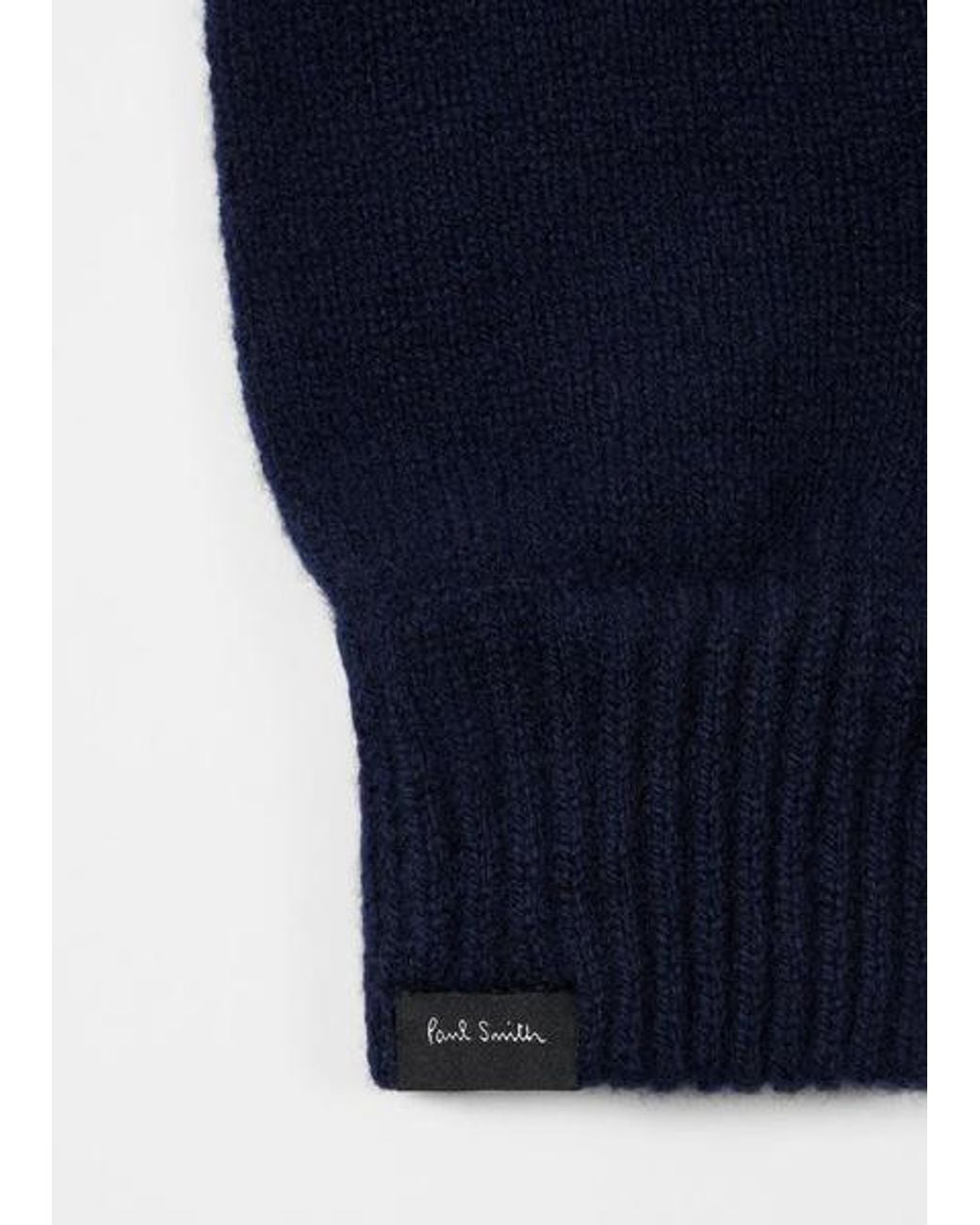 Paul Smith Blue Cashmere-Blend Gloves for men