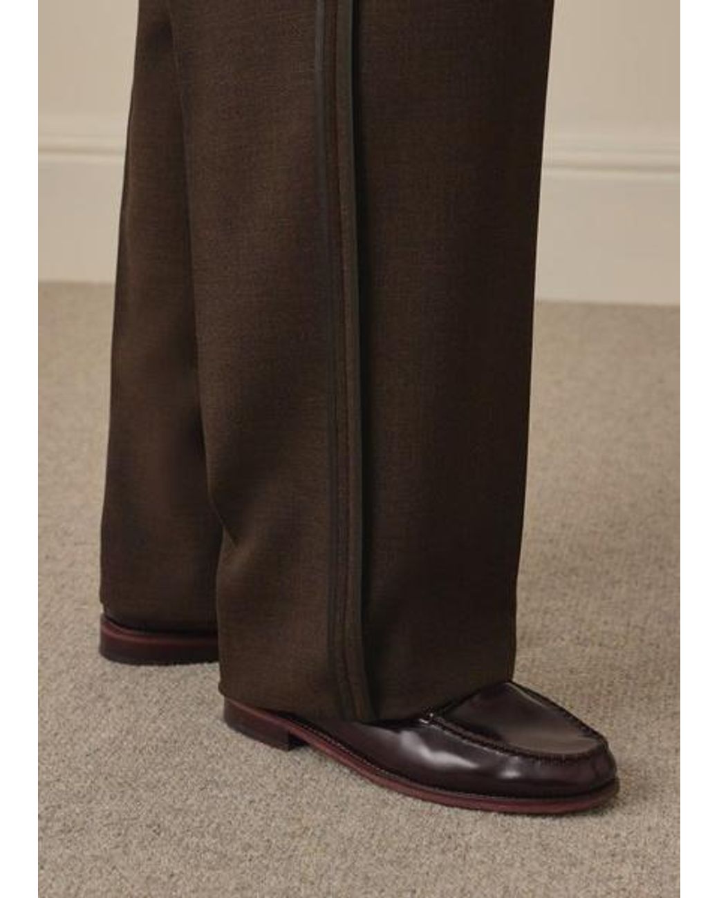 Paul Smith Brown Cordonetto Wool Inside-Out Trousers for men