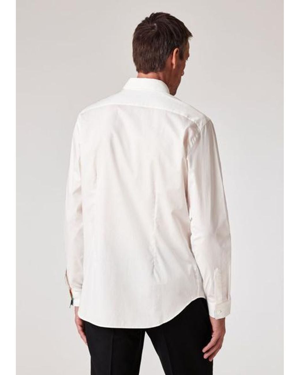 Paul Smith White Slim-Fit Cotton Twill Easy Care Shirt for men