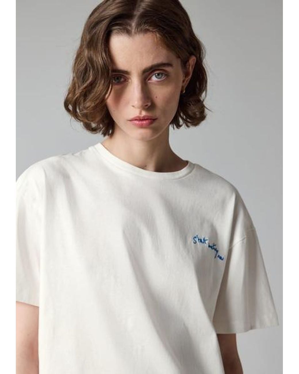 Paul Smith Gray Ecru 'Start Something New' T-Shirt