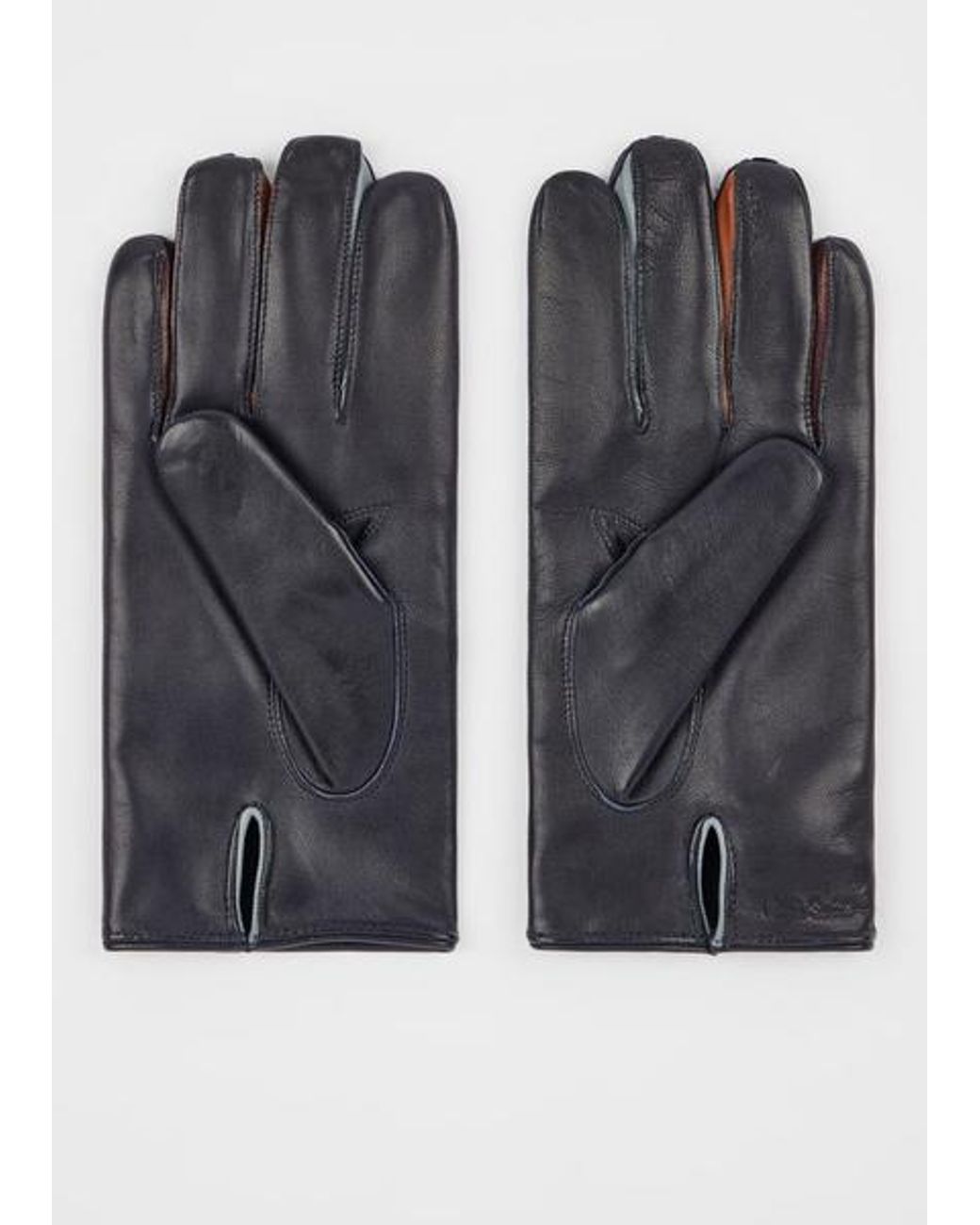 Paul Smith Black Leather 'Concertina' Gloves for men