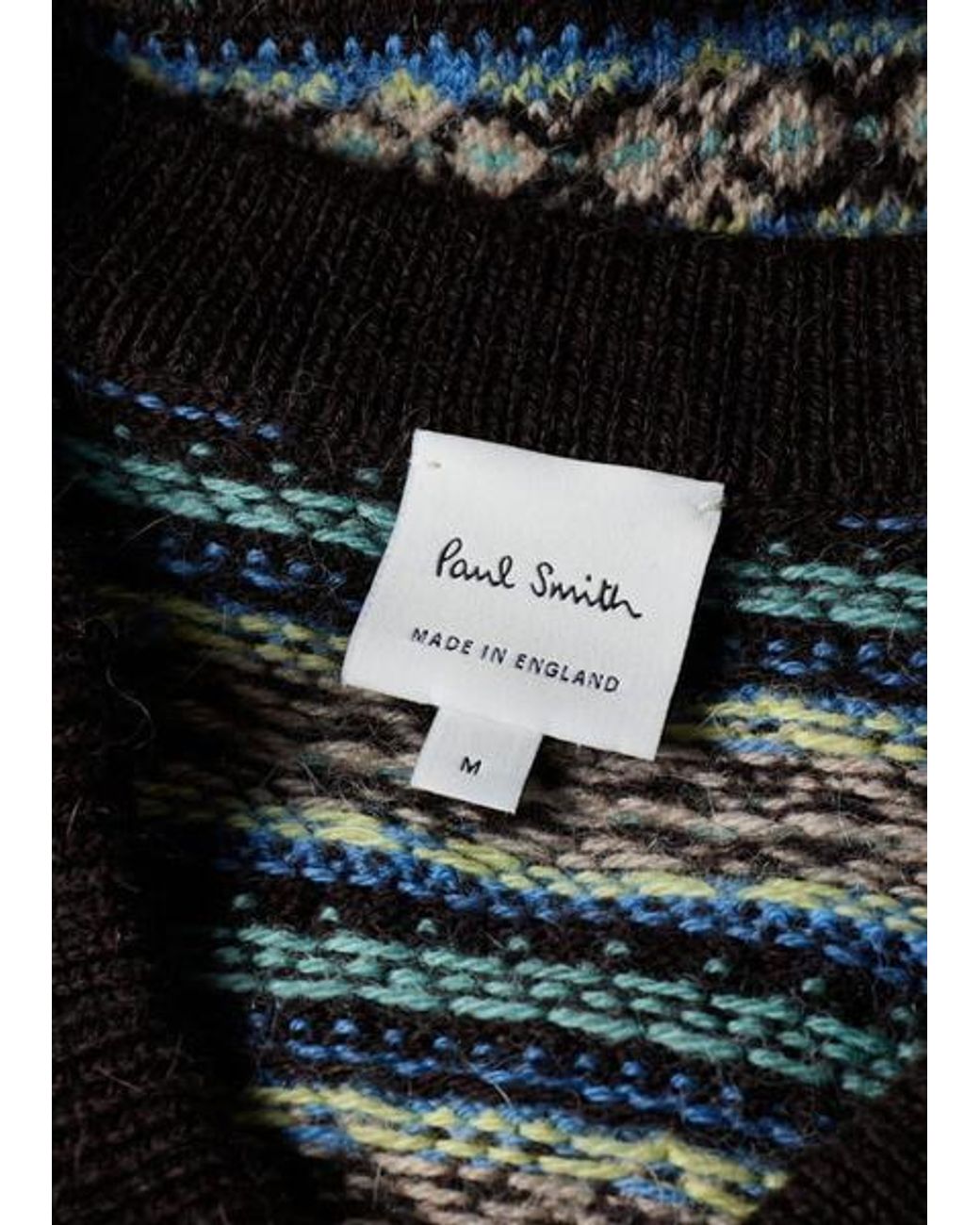 Paul Smith Blue Merino Wool Knitted Fairaisle Vest for men