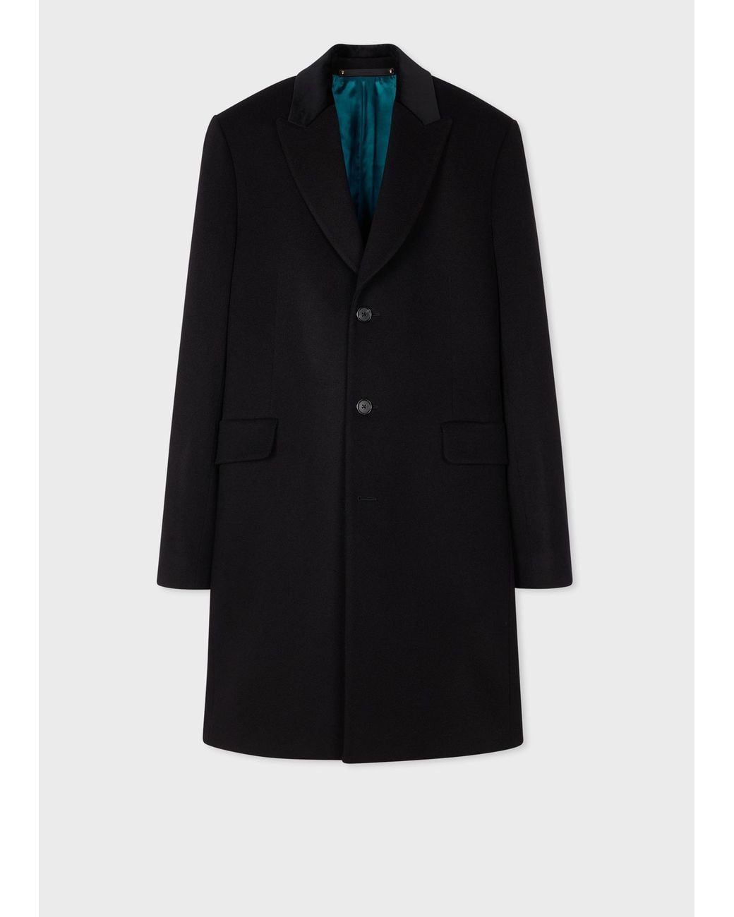 Paul Smith Black Wool-Cashmere Epsom Coat for men