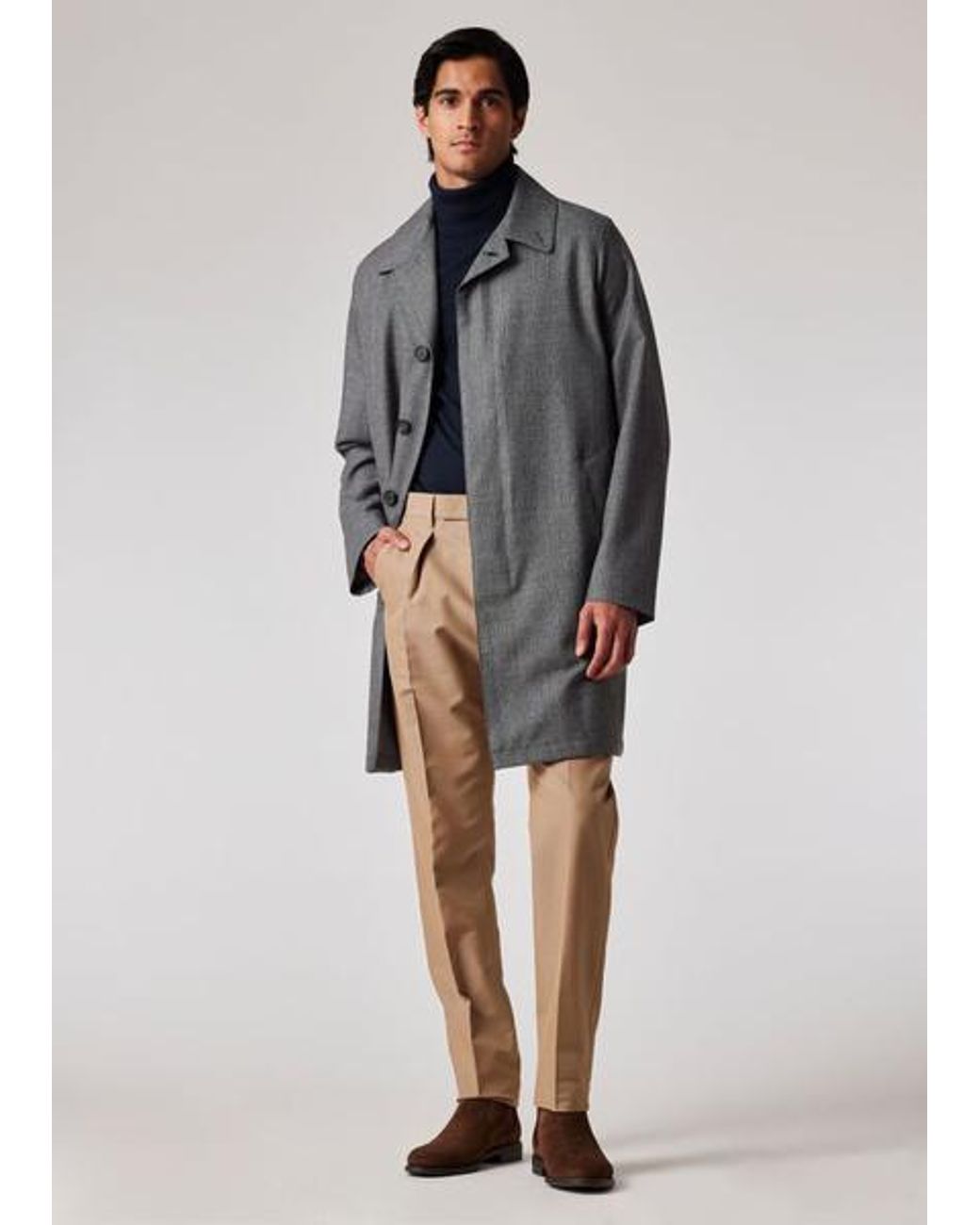 Paul Smith Blue Merino Wool Roll Neck Sweater for men
