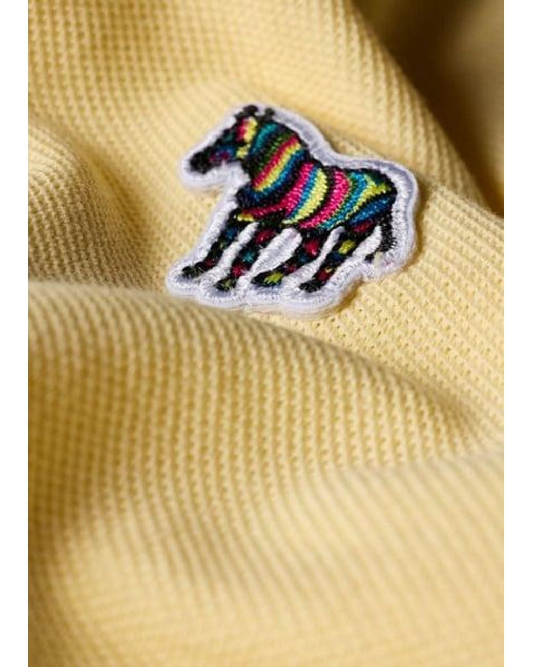 Paul Smith Yellow Pale Organic Cotton Zebra Polo Shirt for men
