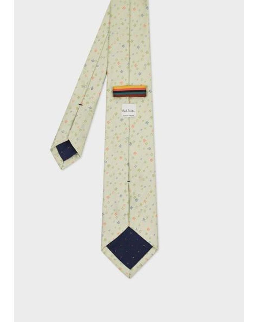 Paul Smith White Pale Silk 'Ditsy Floral' Tie for men