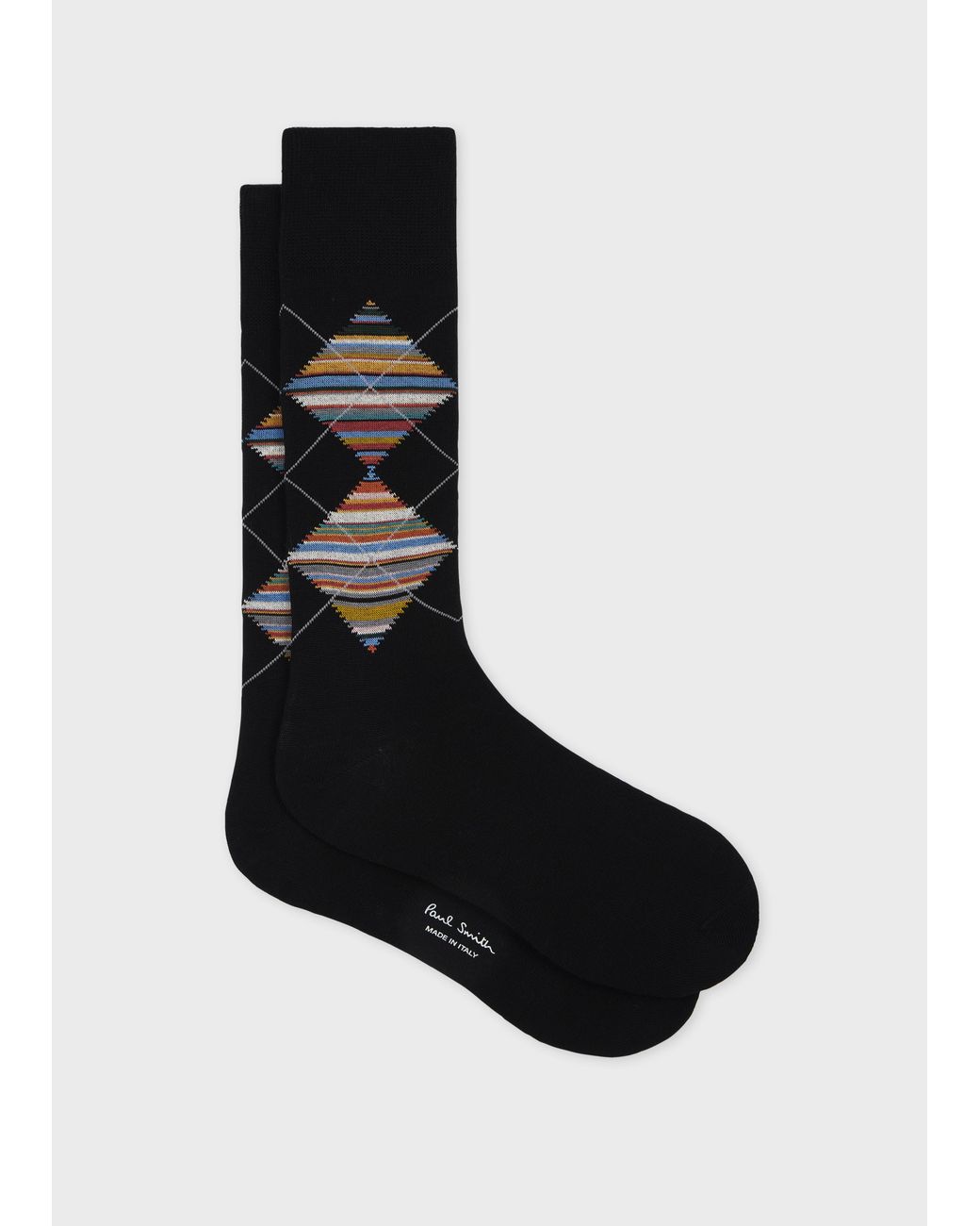 Paul Smith Black 'Signature Stripe' Argyle Socks for men