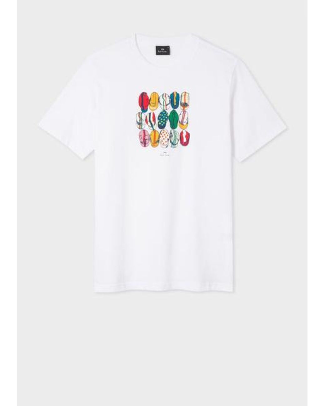 Paul Smith White 'Cycling Caps' Cotton T-Shirt for men