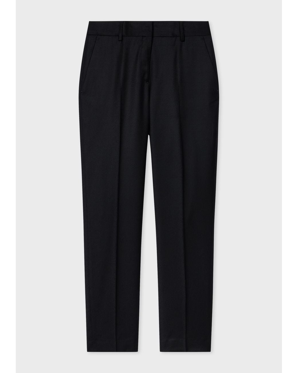 Paul Smith Black Wool-Cashmere Blend Slim-Fit Trousers