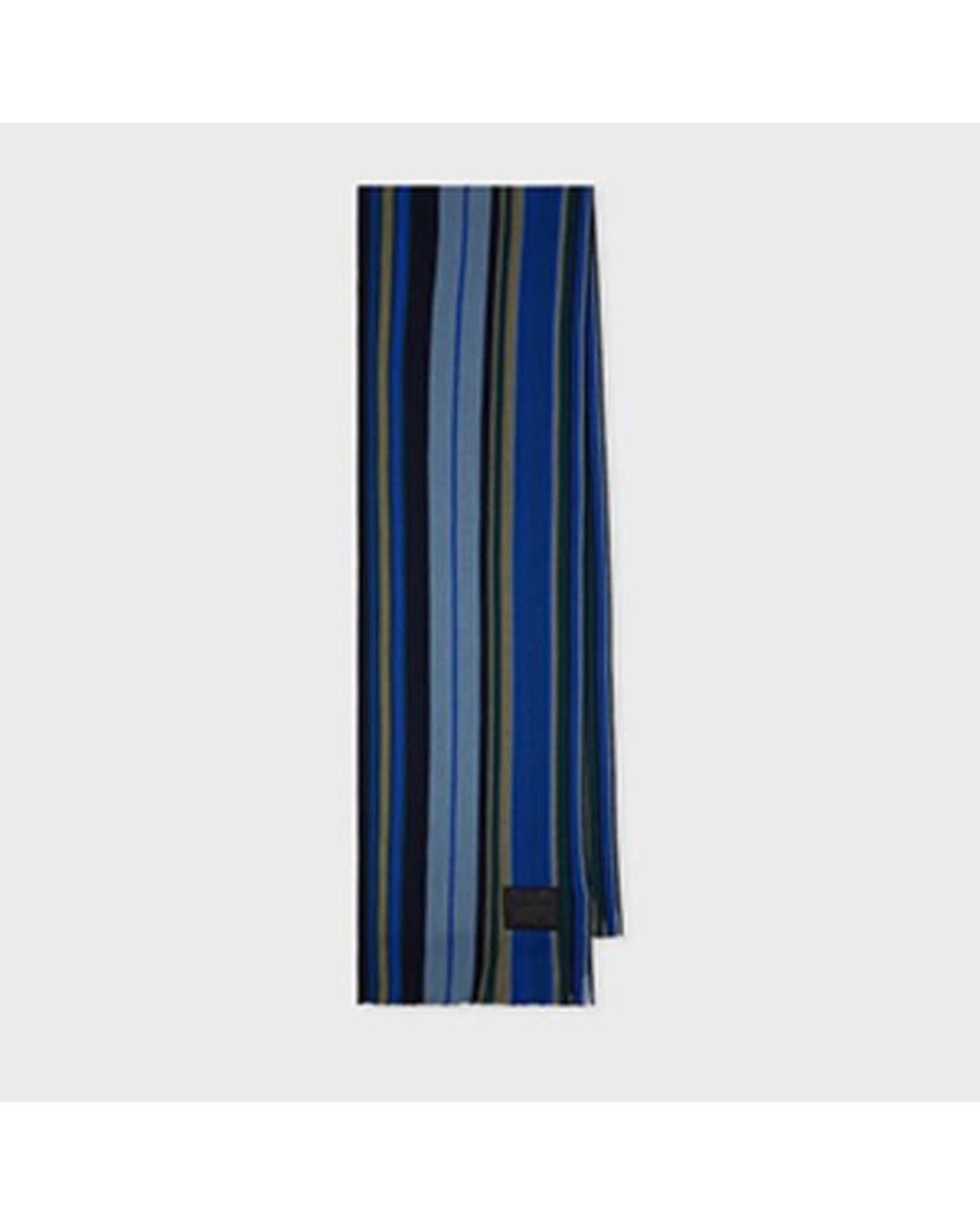 Paul Smith Blue Mini Wool Scarf for men