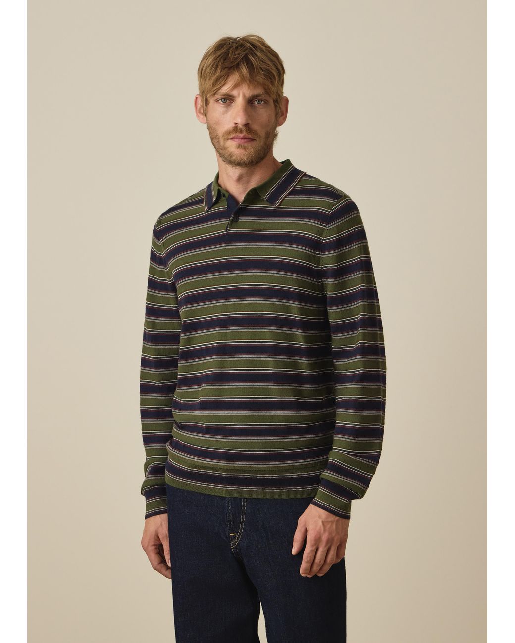 Paul Smith Black And Stripe Merino Polo Shirt for men