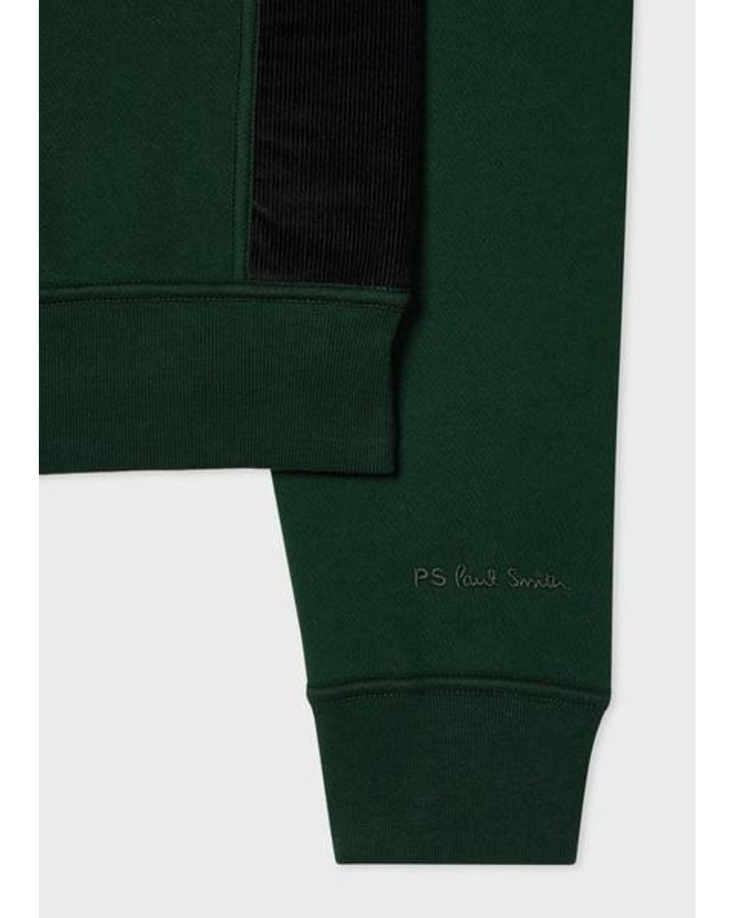 Paul Smith Green Dark Sweatshirt With Corduroy Trims for men