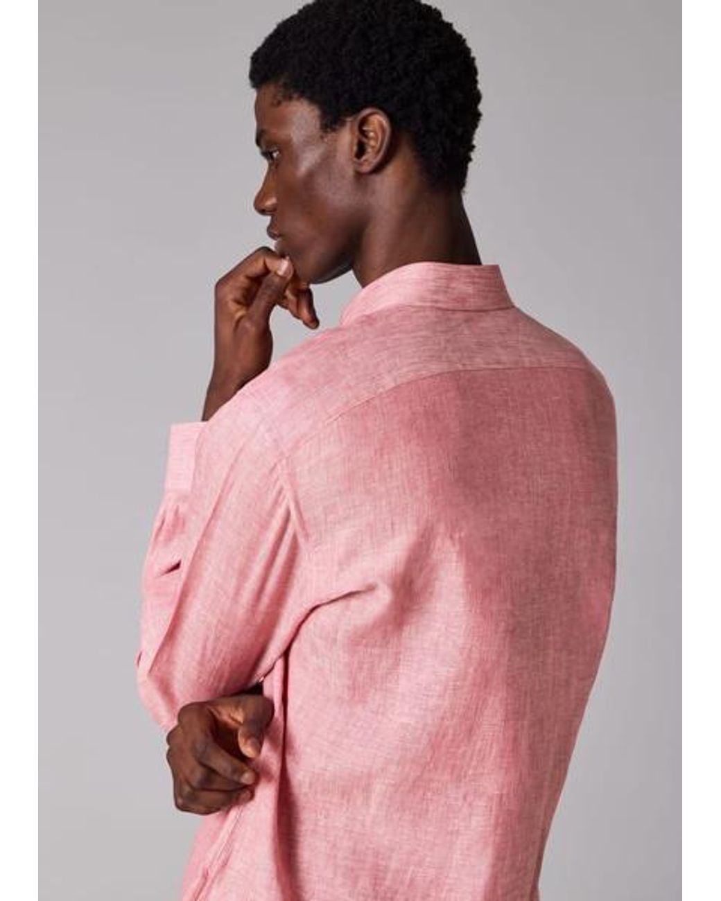 Paul Smith Pink Linen Shirt for men