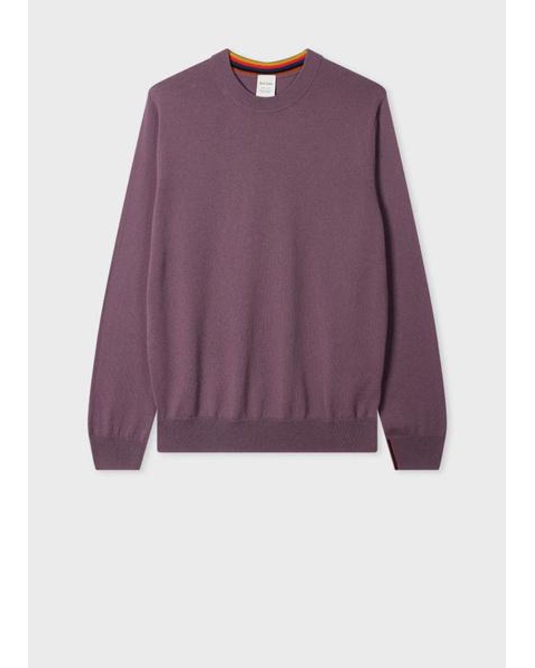 Paul Smith Purple Mauve Cashmere Crew Neck Sweater for men