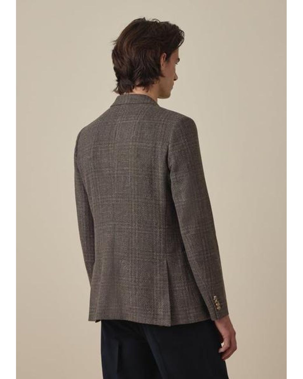 Paul Smith Gray Check Wool Patch-Pocket Buggy-Lined Blazer for men