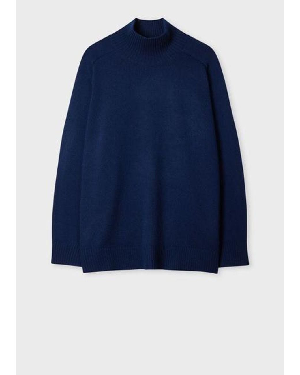 Paul Smith Blue Cashmere-Blend Roll Neck Sweater