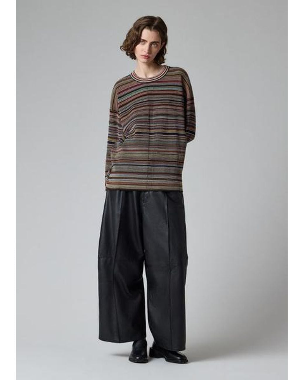 Paul Smith Gray Oversized 'Signature Stripe' Sweater