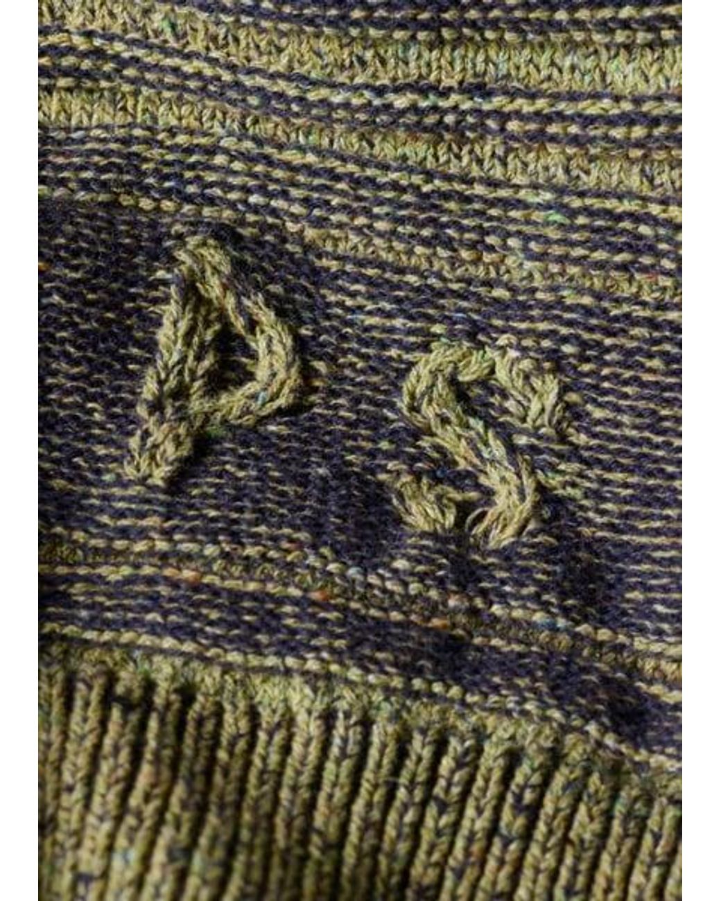 Paul Smith Gray Lime 'Patchwork' Cotton-Blend Sweater for men