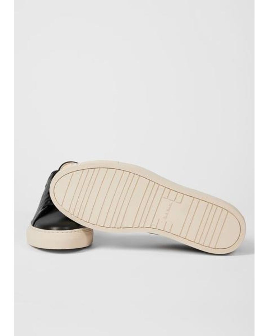 Paul Smith Black Leather 'Basso' Trainers With Cream Soles for men