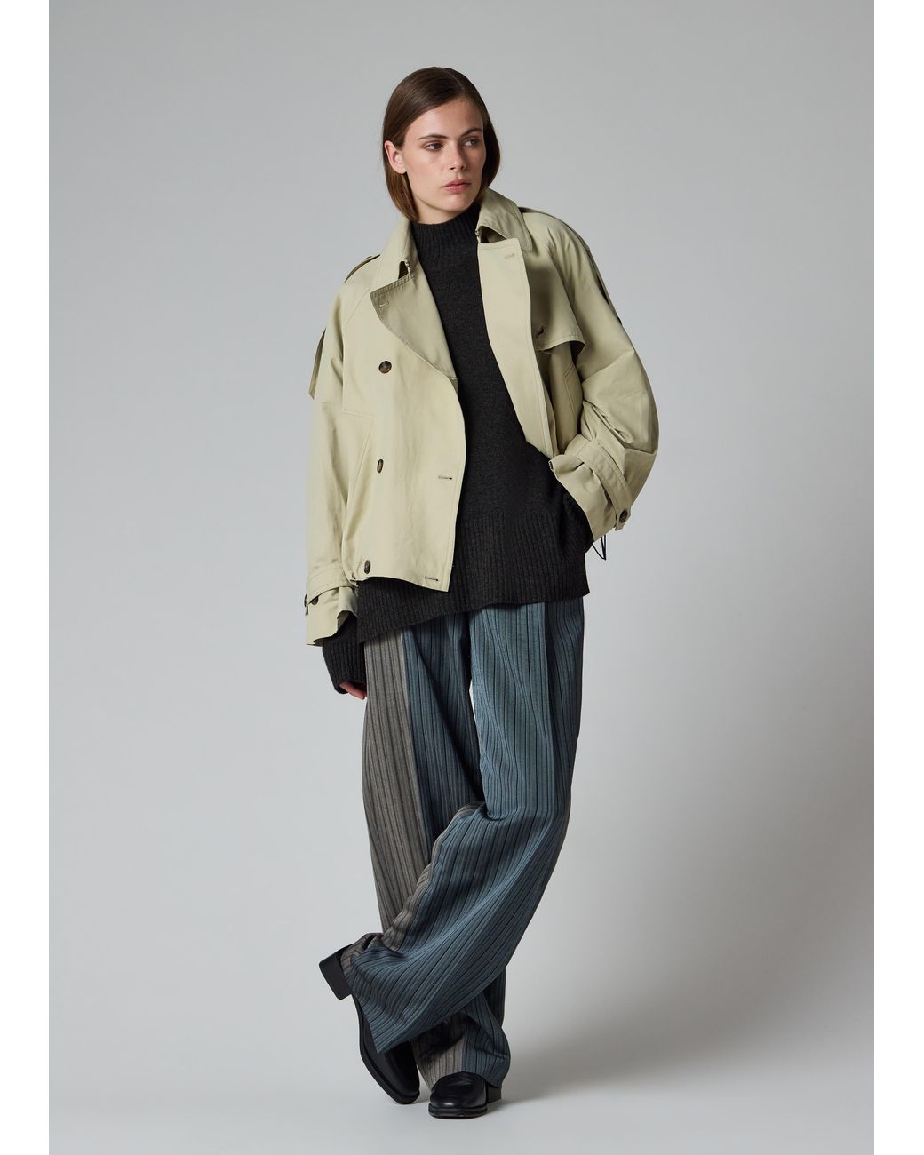 Paul Smith Gray Wool-Cashmere High Neck Knit Sweater