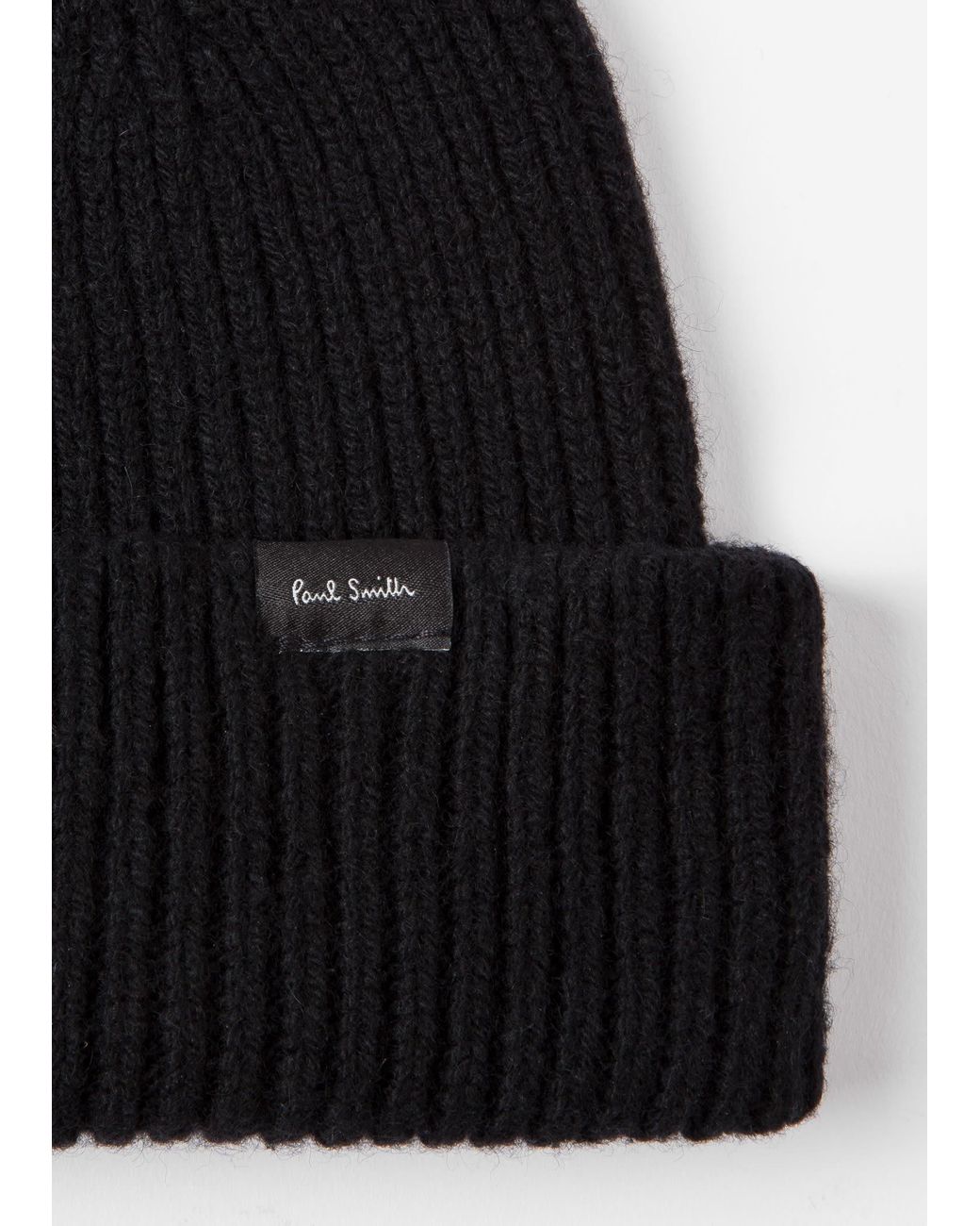 Paul Smith Men's Black Cashmere-blend Beanie Hat for Men | Lyst