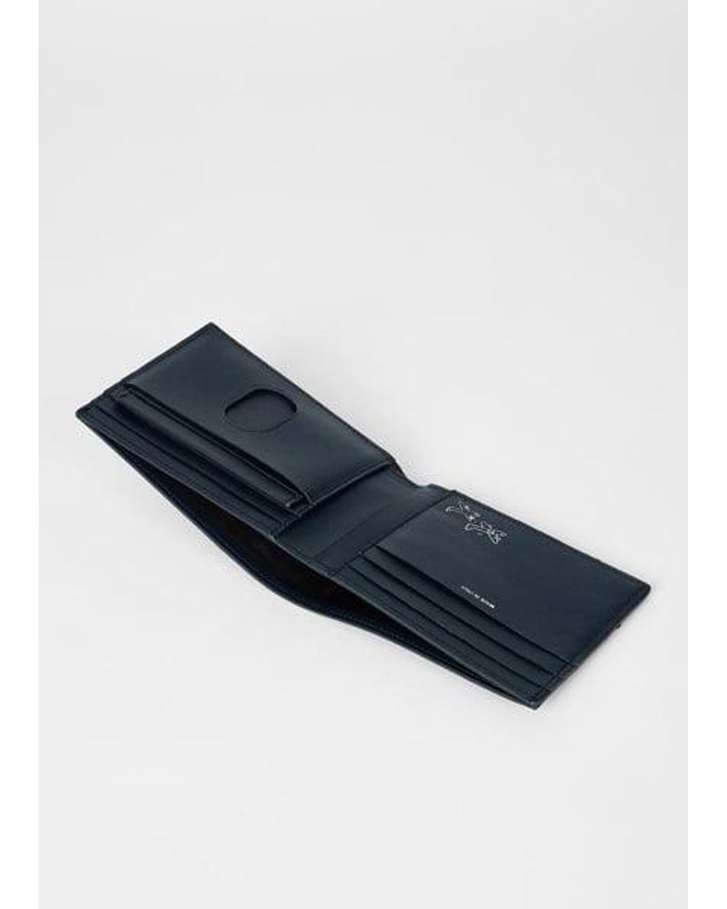Paul Smith Blue Dark 'London Travel' Billfold Wallet for men