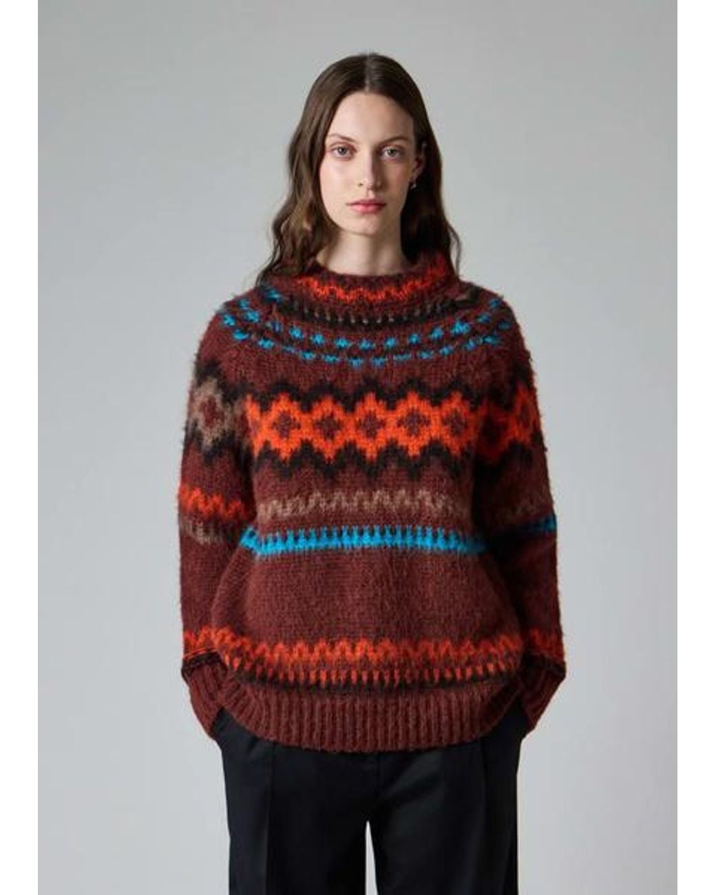 Paul Smith Red Fair Isle Wool-Alpaca Sweater