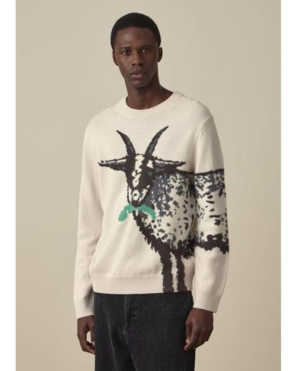 Paul Smith Natural 'Year Of The Goat' Merino Wool Sweater for men