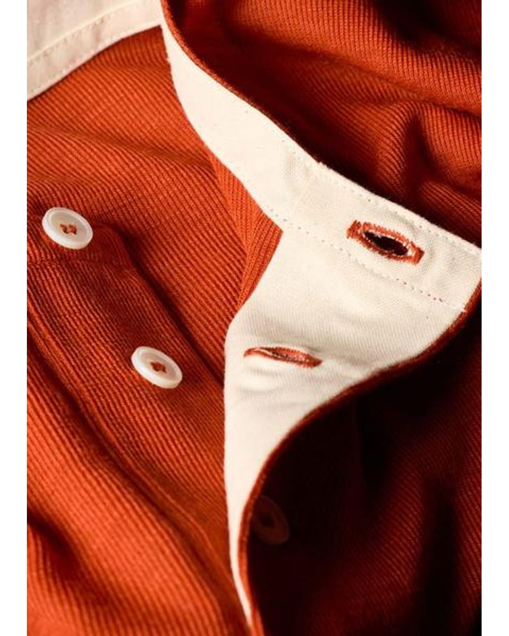Paul Smith Orange Ribbed Wool Henley Top for men