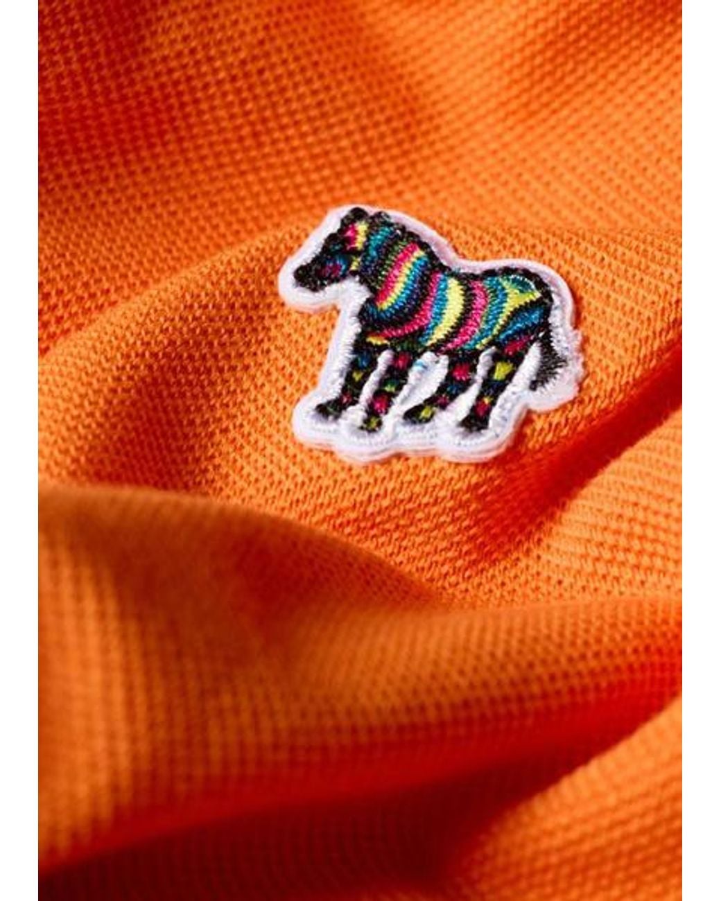 Paul Smith Orange Organic Cotton Zebra Polo Shirt for men