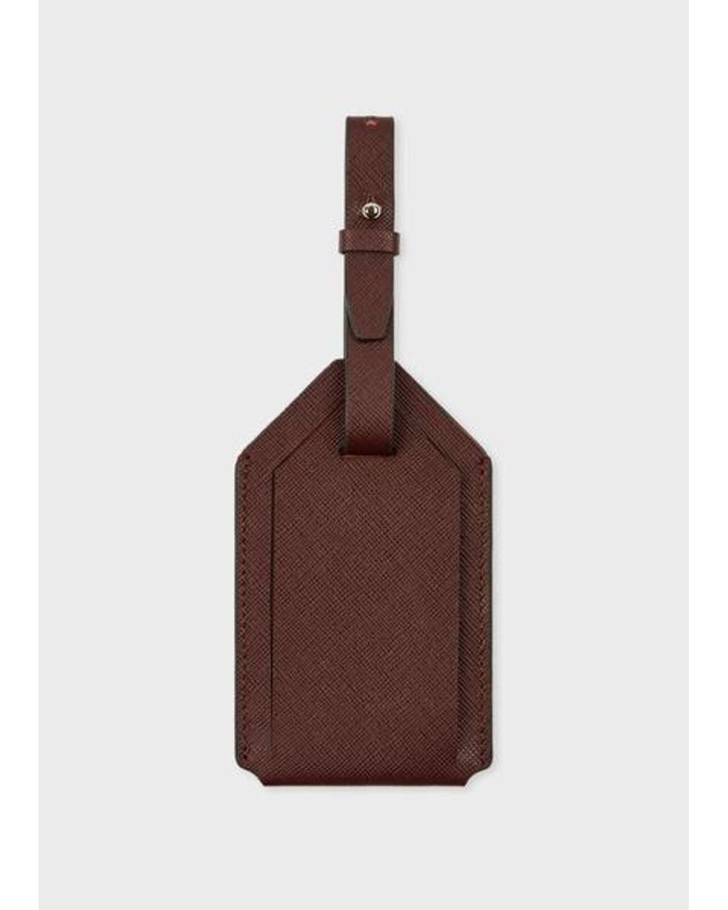 Paul Smith Brown Dark Leather Luggage Tag