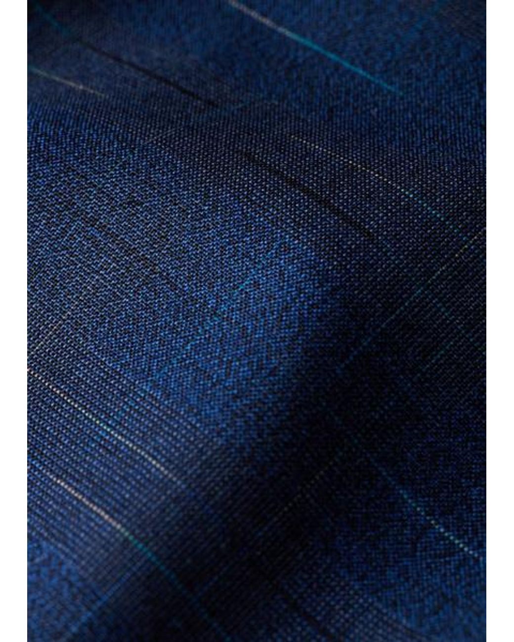 Paul Smith Blue Space-Dye Check Wool Pleated Trousers for men