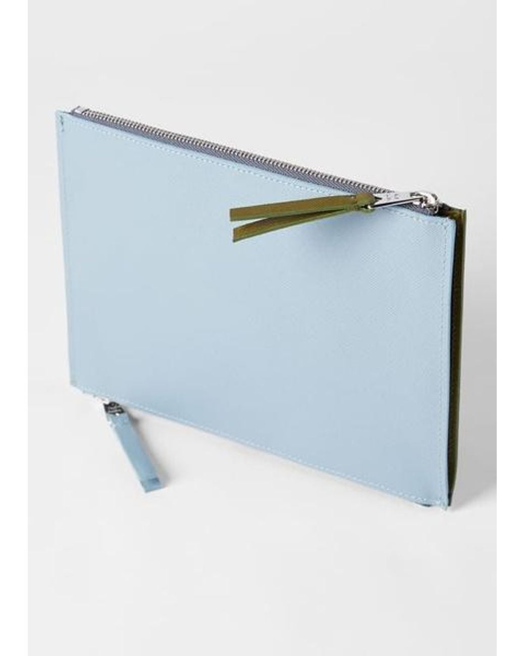 Paul Smith Green Khaki Two-Tone Zip Travel Pouch for men