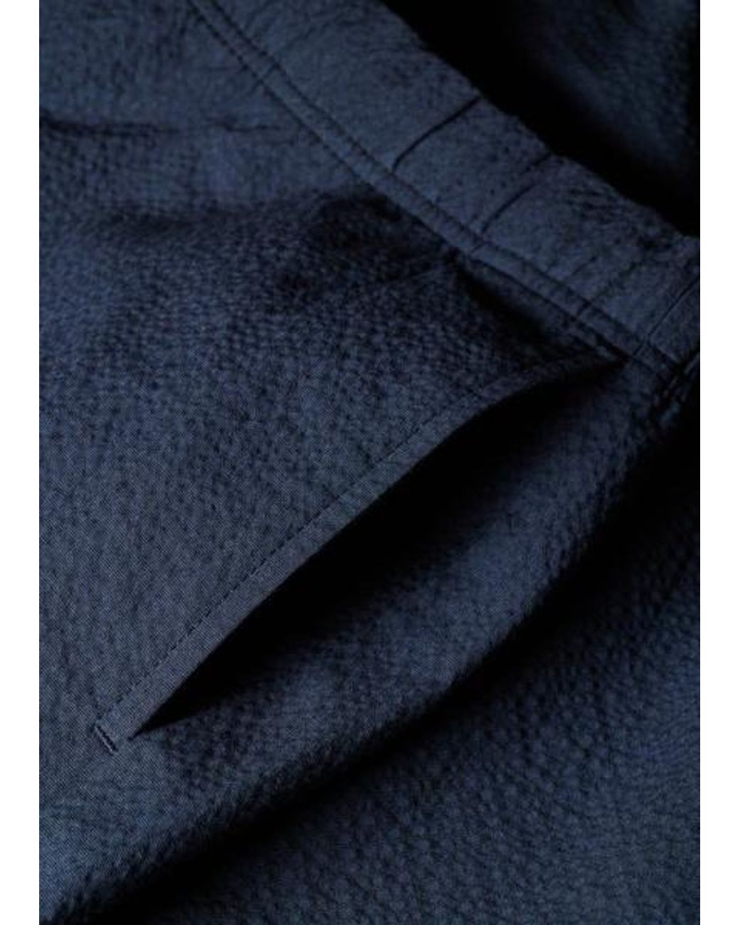 Paul Smith Blue Stretch-Cotton Seersucker Shorts for men