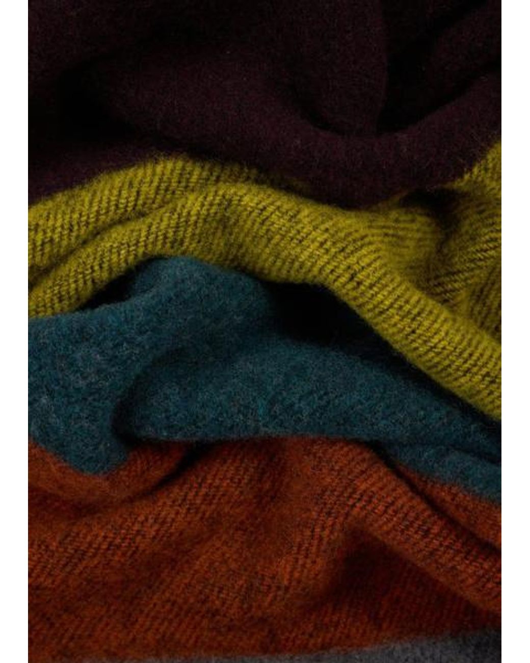 Paul Smith White Block Stripe Wool Scarf for men