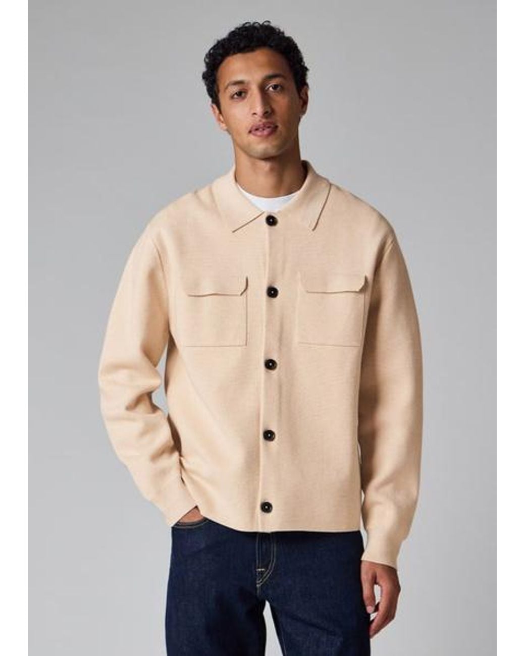 Paul Smith Natural Merino-Cotton Patch-Pocket Cardigan for men