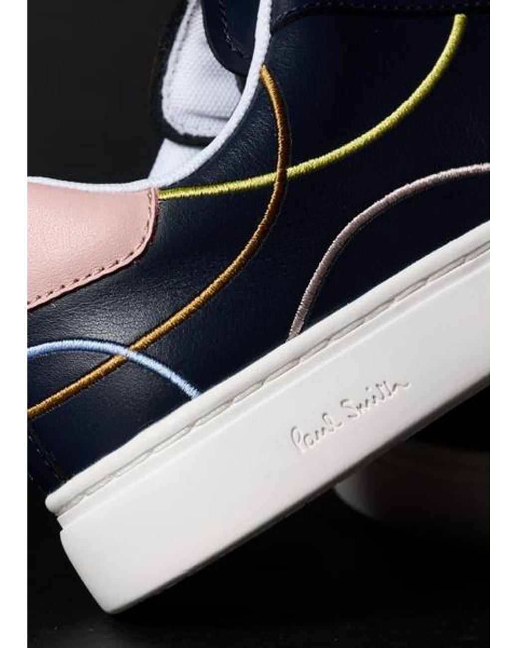 Paul Smith Blue 'Lapin' 'Embroidery Lines' Trainers