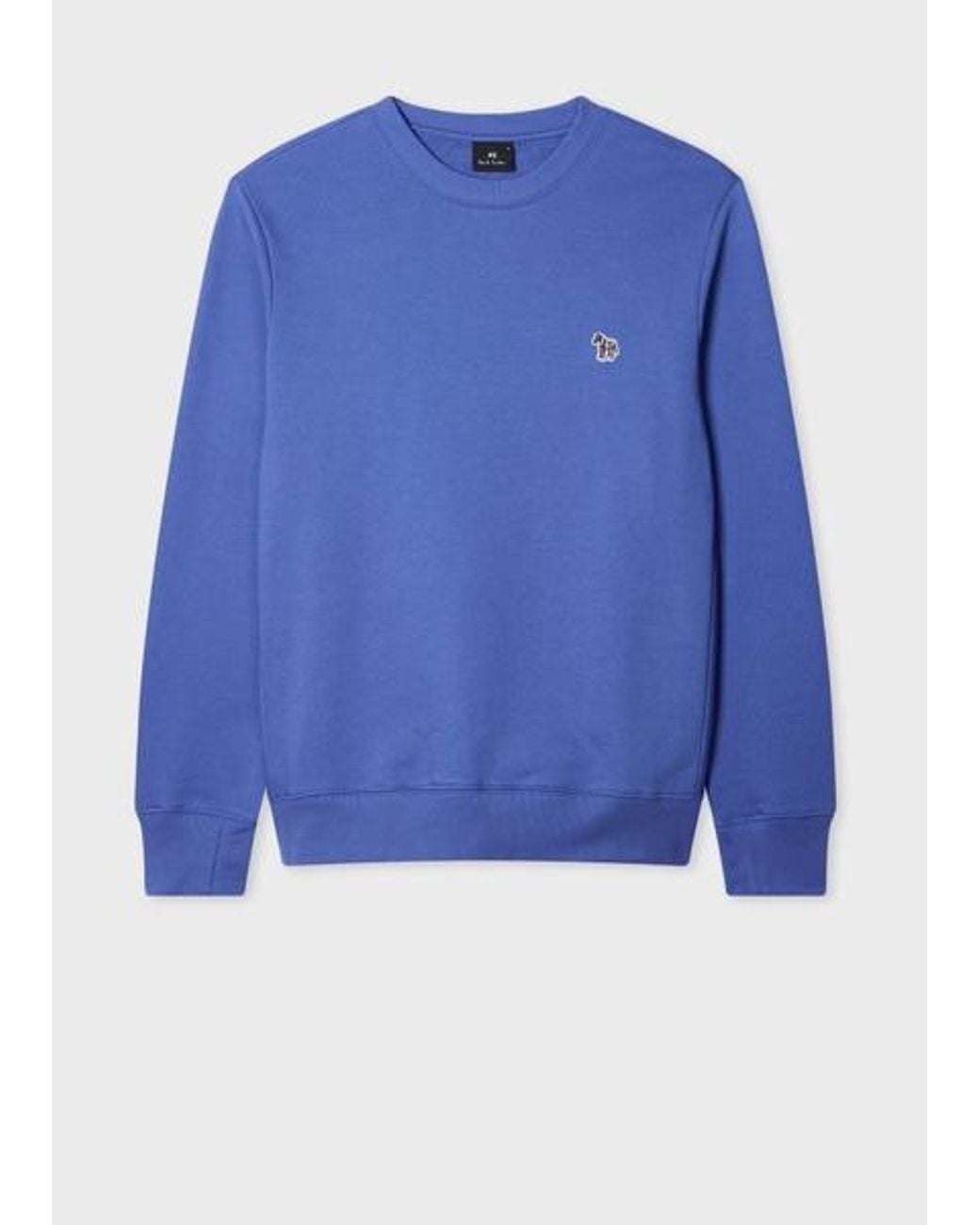 Paul Smith Blue Mid Organic Cotton Zebra Logo Sweatshirt for men